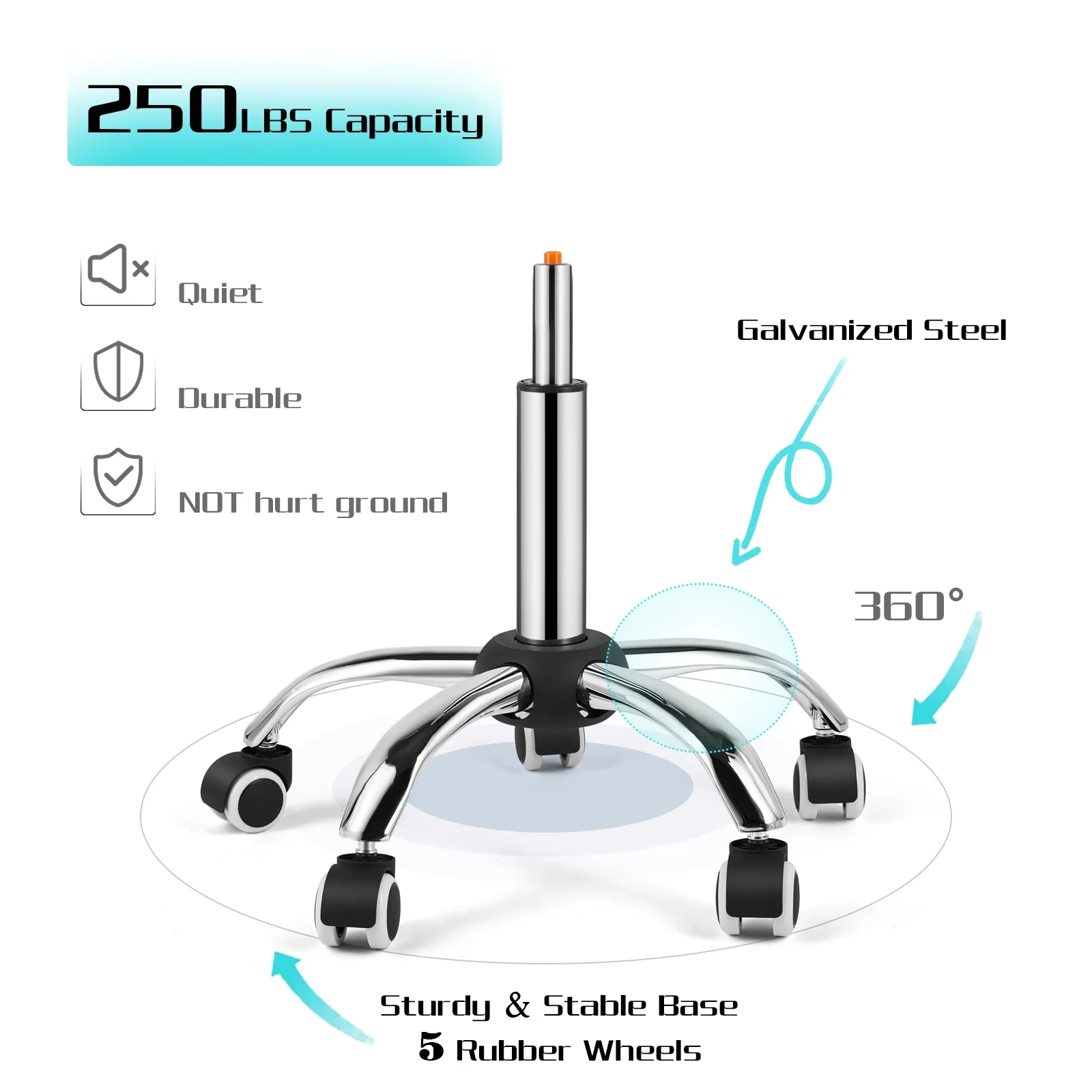 COSVALVE Armless Desk Chair Low Back Swivel Barber Chair Office Task Computer (White)