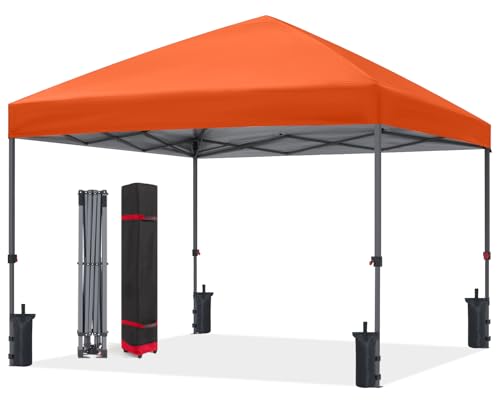 ABCCANOPY Pop Up Canopy - Outdoor Patio Portable Canopy Tent Heavy Duty for Backyard and Deck with 4 Sandbags(White, 10x10)