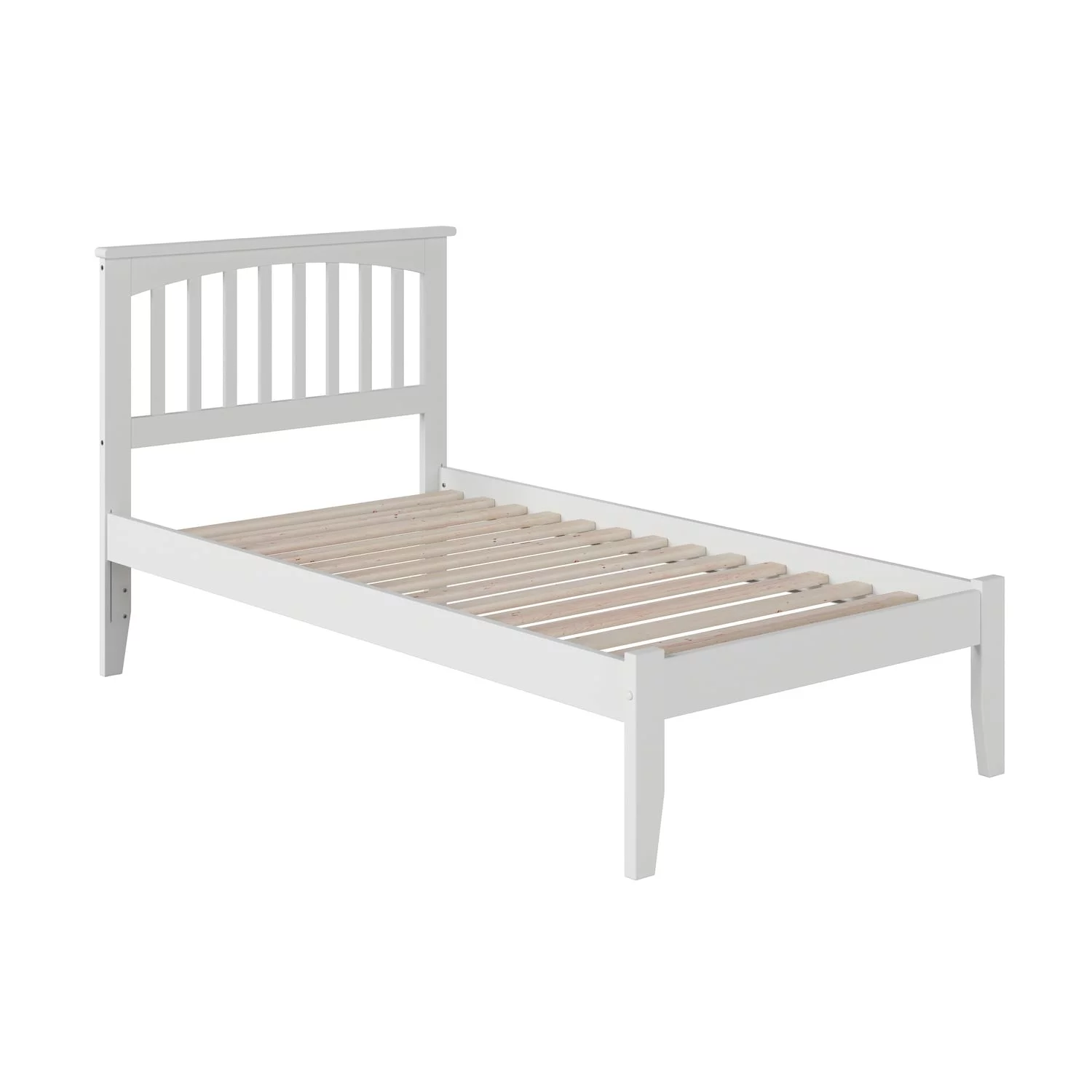 AFI Mission Platform Bed with USB Charging Station in White