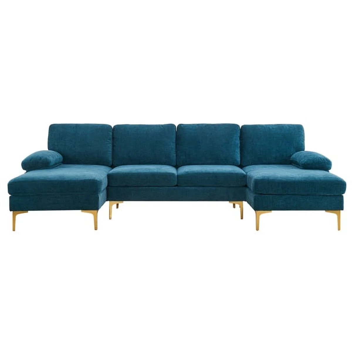 Fithood U-Shaped 4-Seat Indoor Modular Sofa Blue-Green Color