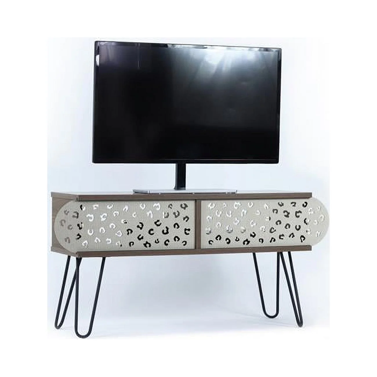 Zella TV Unit , Walnut & Black