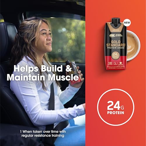 Optimum Nutrition Gold Standard Protein Shake, 24g Protein, Ready to Drink Protein Drinks, Chocolate, 11 Fl Oz, 12 Count (Pack of 1) (Packaging May Vary)