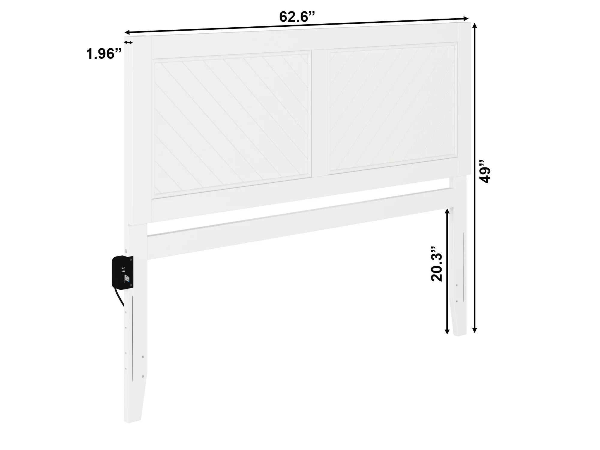 AFI Canyon White Solid Wood Rustic Farmhouse Headboard, Queen