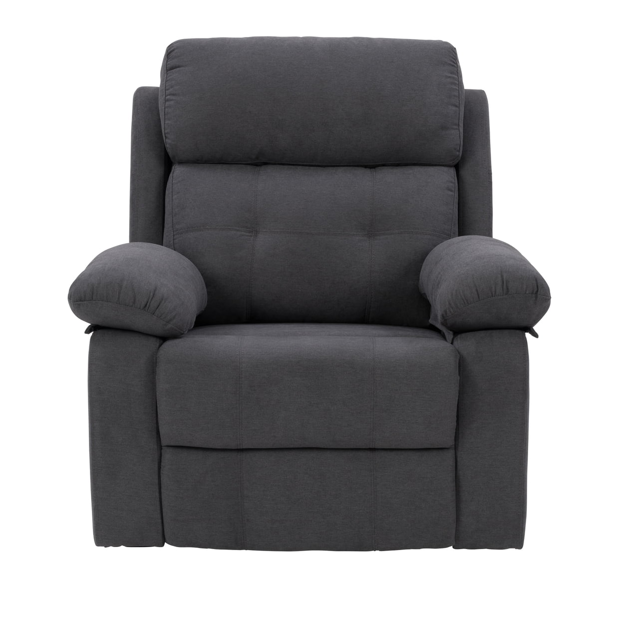 CorLiving Oren Manual Soft High Quality Fabric Recliner in Dark Gray