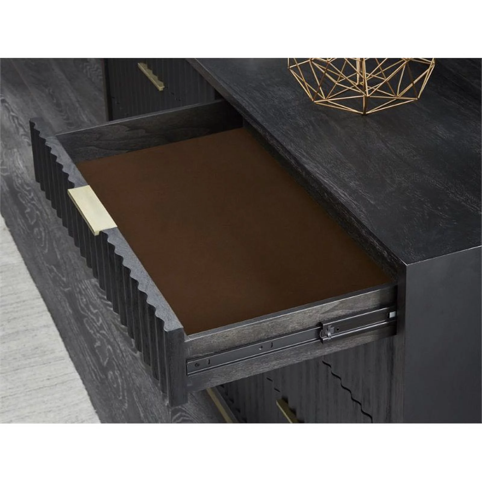 Modus Kentfield 8 Drawer Dresser in Transparent Black Mahogany