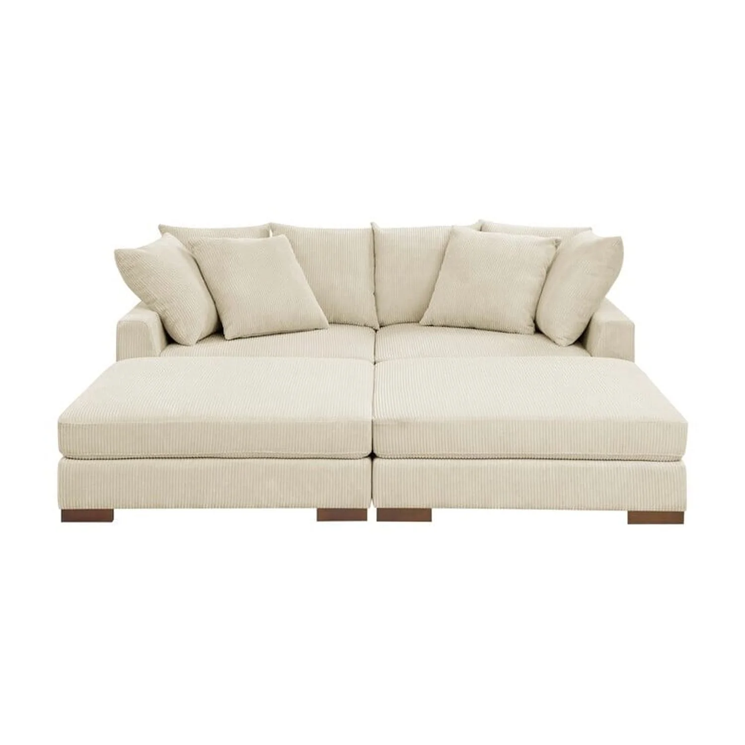 Northwood Furniture 4 - Piece Corduroy Upholstered Sectional