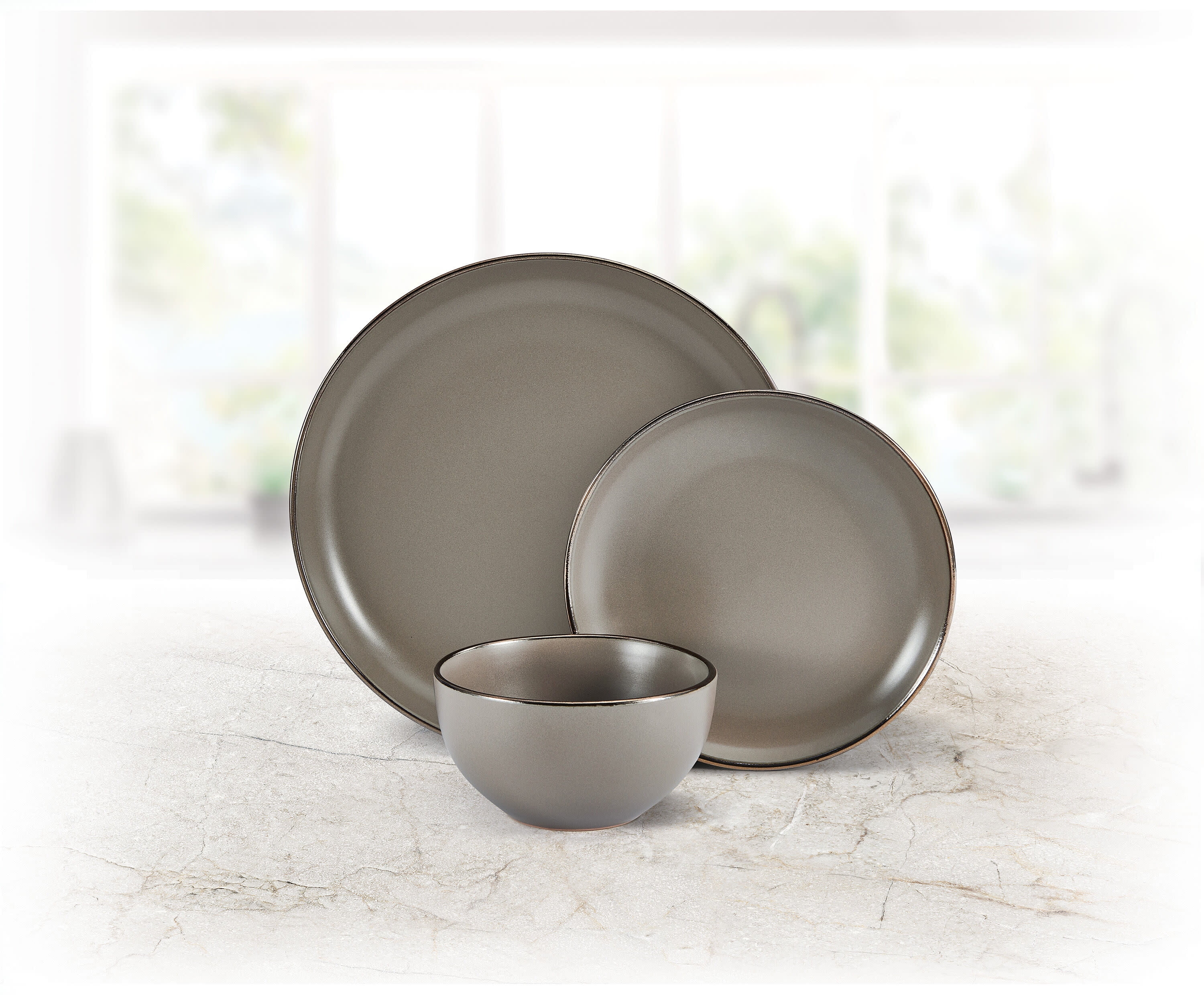 Pfaltzgraff Hadlee 12-piece Dinnerware set Stoneware in Gray