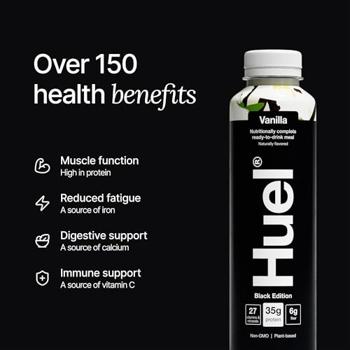 Huel Ready-to-Drink | Chocolate Meal Replacement Drink | High Protein Drink | Nutritionally Complete, Low Sugar, High Fiber, Plant Based, Vegan, Healthy | 20g Protein Per Bottle | 16.9 Fl Oz (12 Pack)