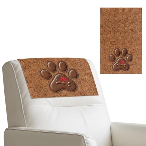 Raven Pumpkin Halloween Headrest Covers for Recliners Set of 3 Brown Washable Couch Headrest Covers Non Slip Recliner Head Rest Protector Faux Leather Head Rest Cover with Velcro Hook Loop