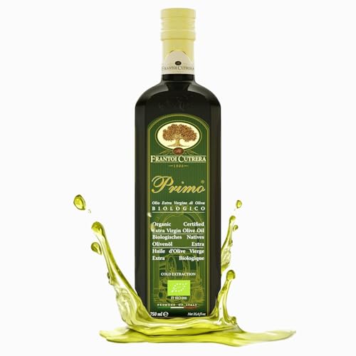 Frantoi Cutrera Primo Cold Extracted Italian Extra Virgin Olive Oil Cold Pressed, Polyphenol Rich Olive Oil, Authentic Certified DOP Sicilian EVOO Imported From Italy, 25.4 fl oz (Pack of 2)