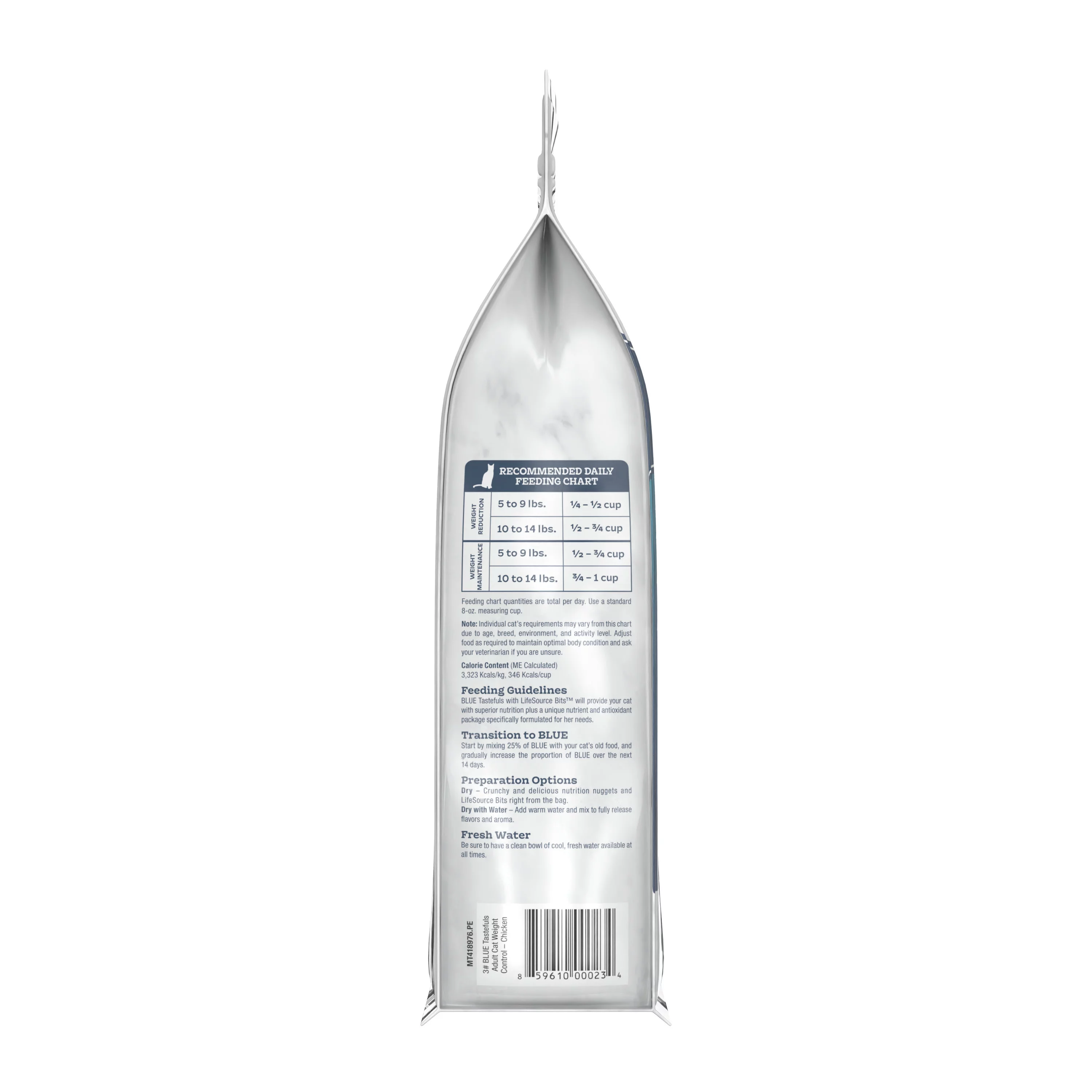 Blue Buffalo Tastefuls Weight Control Natural Adult Dry Cat Food, Chicken 3lb bag