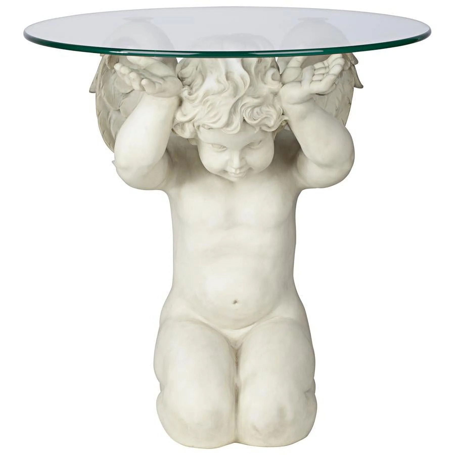 Design Toscano Cherubs Care Angelic Glass-Topped Sculptural Table