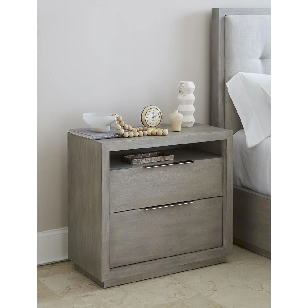 Modus Furniture Oxford Two-Drawer Nightstand in Mineral