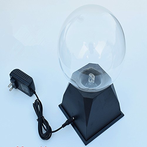 Touch Sound Sensitive Glass Plasma Ball Lamp Crystal Three Color Globe Design (8 inches)