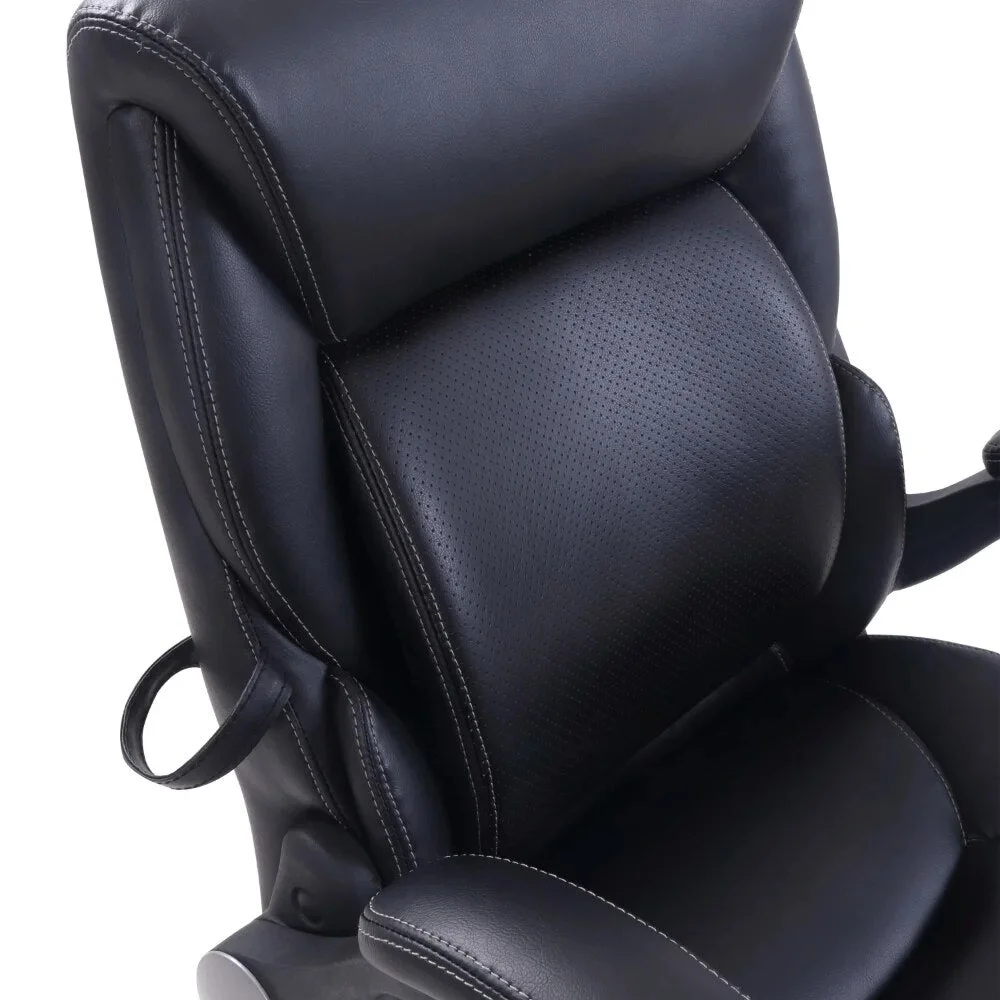Serta Air Lumbar Bonded Leather Manager Office Chair, Black