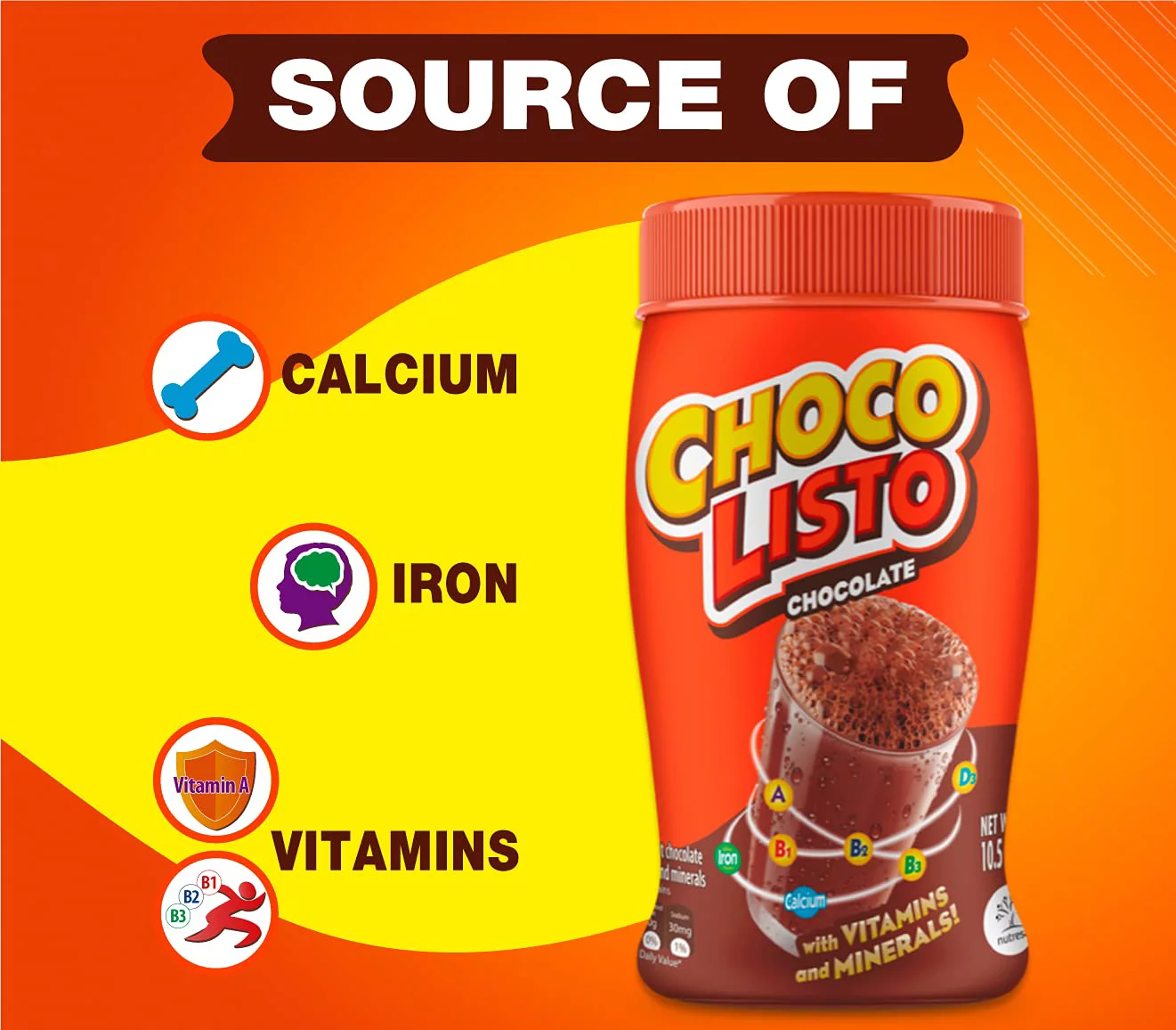 Chocolate Powder Drink Mix | Delicious Chocolate Drink | Nutritious Breakfast | 10.5 Oz (Pack Of 4)