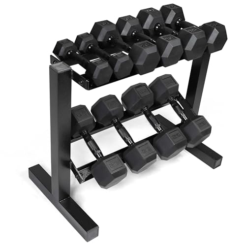 CAP Barbell 150 lb Dumbbell Set with 2-Tier Rack | Multiple Options