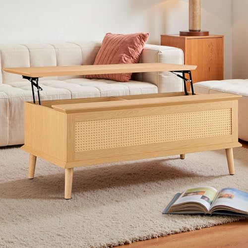 INK+IVY Teagan Lift-Top Rattan Coffee Table
