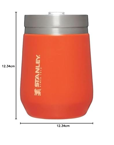 Stanley GO Everyday Wine Tumbler 10 oz | Press Fit Drink Through Lid | Beverage, Coffee, and Cocktail Cup | Insulated Stainless Steel Wine Glass | BPA-Free | Ash