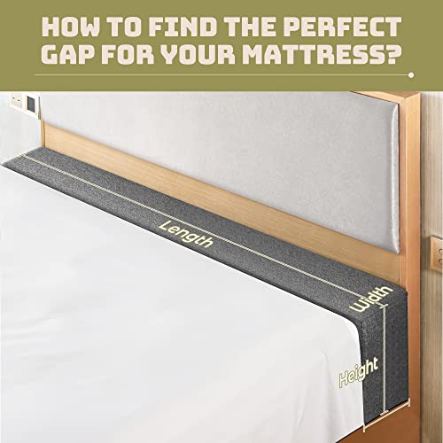 DEEPSHARK Bed Gap Filler,Mattress Extender,Headboard Pillow Between Headboard and Mattress or Wall,High-Density Foam with Removable Cover（Beige-King-78 * 2 * 6in）