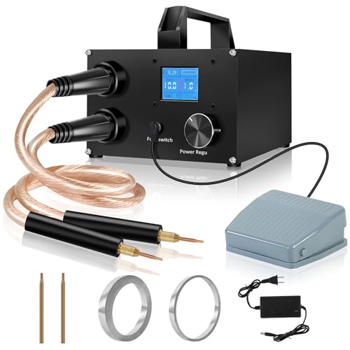 Battery Spot Welder, 3000F Capacitor Battery Spot Welder, 25 Gears Adjustable Portable Super Capacitor Spot Welder for 0.1-0.3mm Nickel Strip Welding