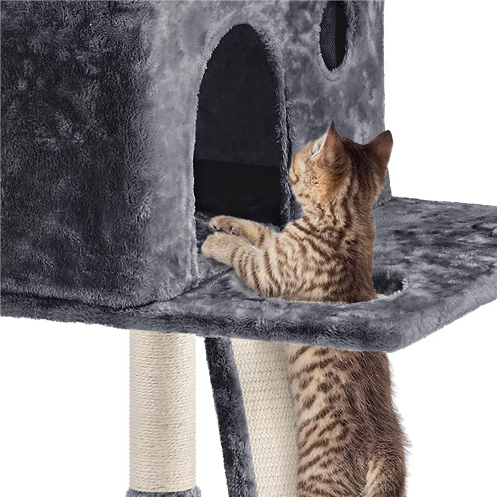Yaheetech 76.5-inch Cat Tree Cat Tower with Condos, Dark Gray