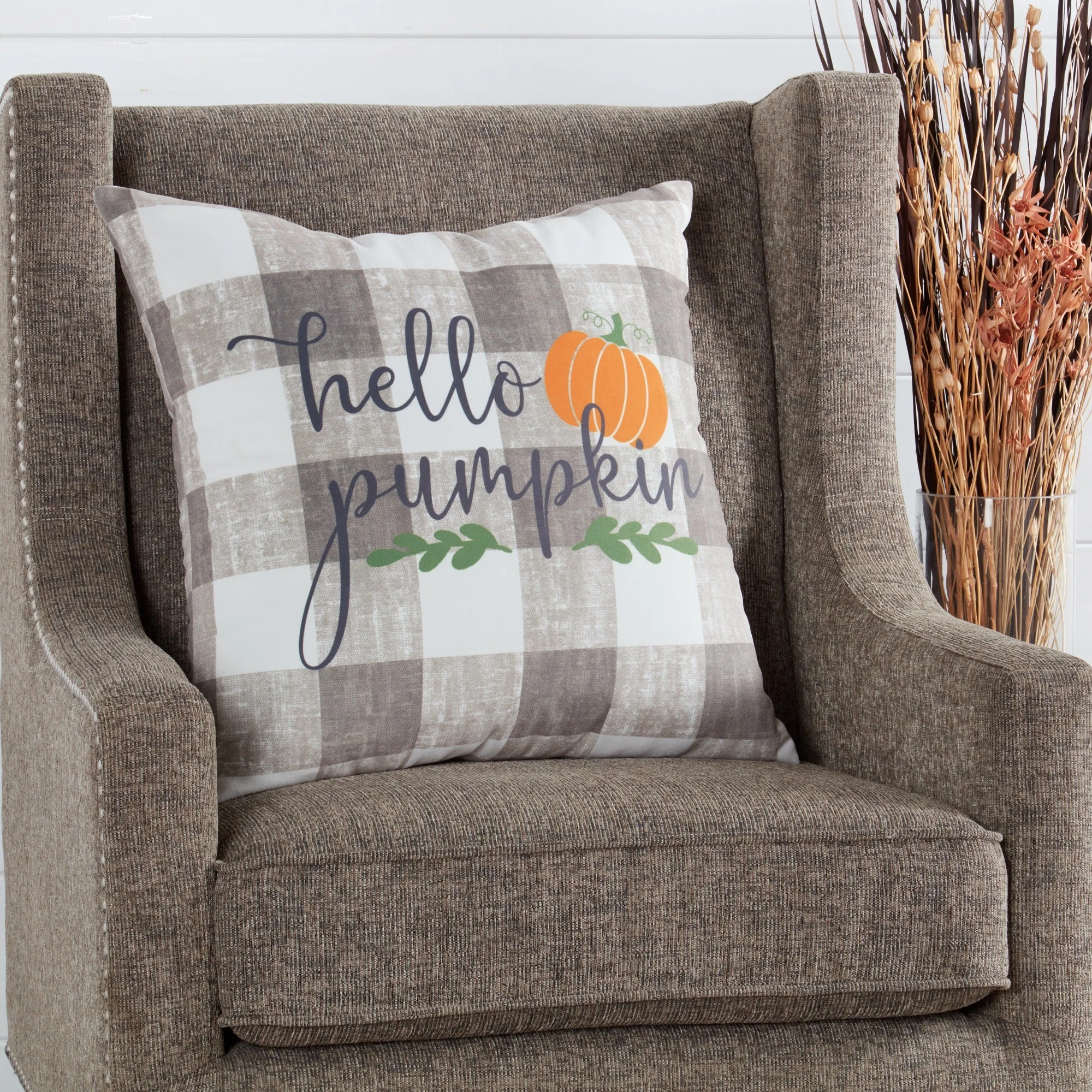 Greendale Home Fashions 18 in. Fall Seasonal Throw Pillow - Hello Pumpkin