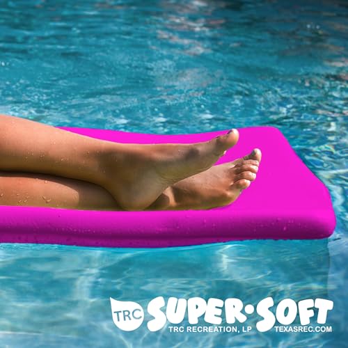 TRC Recreation Sunsation Vinyl Coated Foam Swimming Pool Float Mat Adult Lounger with Built-in Roll Pillow