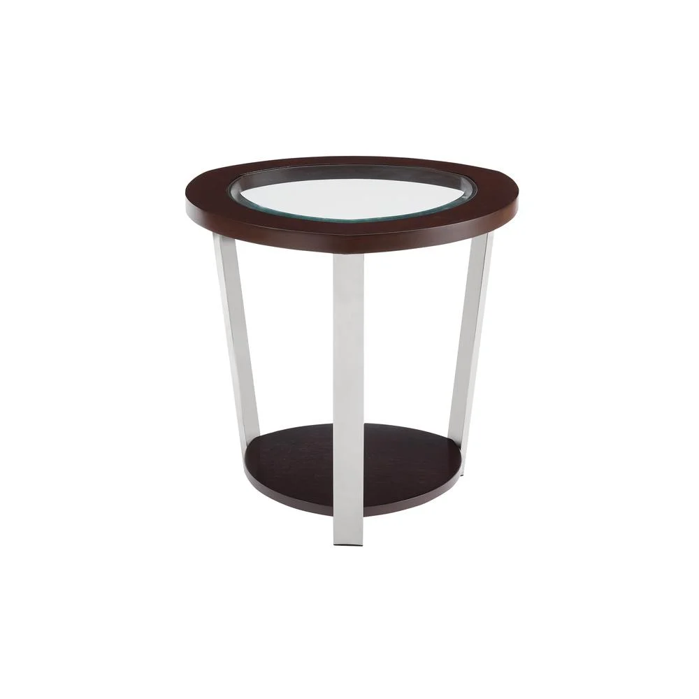 Steve Silver Duncan Espresso Finished Wood and Metal End Table