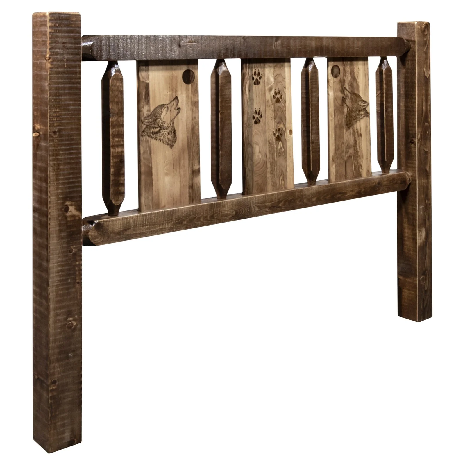 Montana Woodworks Homestead Collection Headboard with Laser Engraved Design