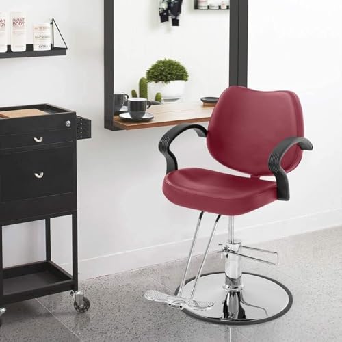 BestMassage Barber Chair,Hair Salon Chair,Styling Chair,Heavy Duty Hydraulic Pump Haircutting Chair,360 Degree Swivel Beauty Shampoo Chair Equipment,Height Adjustable for Women,Men's Haircut Chair