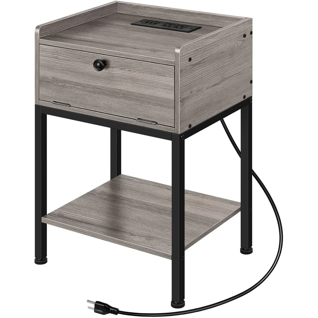 Small Bedside End Table with Storage Drawer