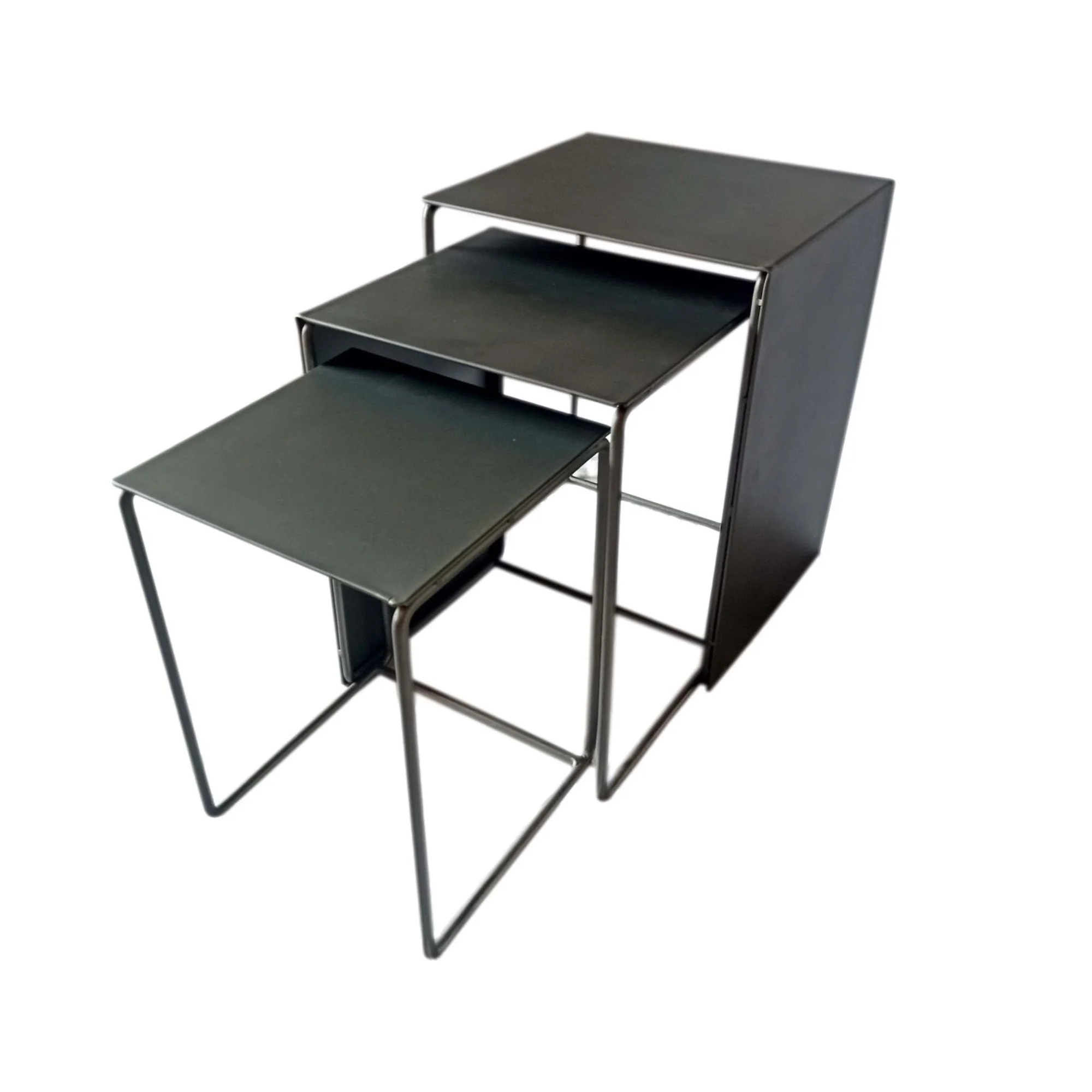 Coaster Imez 3-piece Modern Rectangular Metal Nesting Table Gray