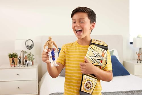 Mattel WWE Championship Title, World Heavyweight Championship Role-Play & Costume Piece, Leather-Like Belt 3+ Feet with One-Time Adjustment
