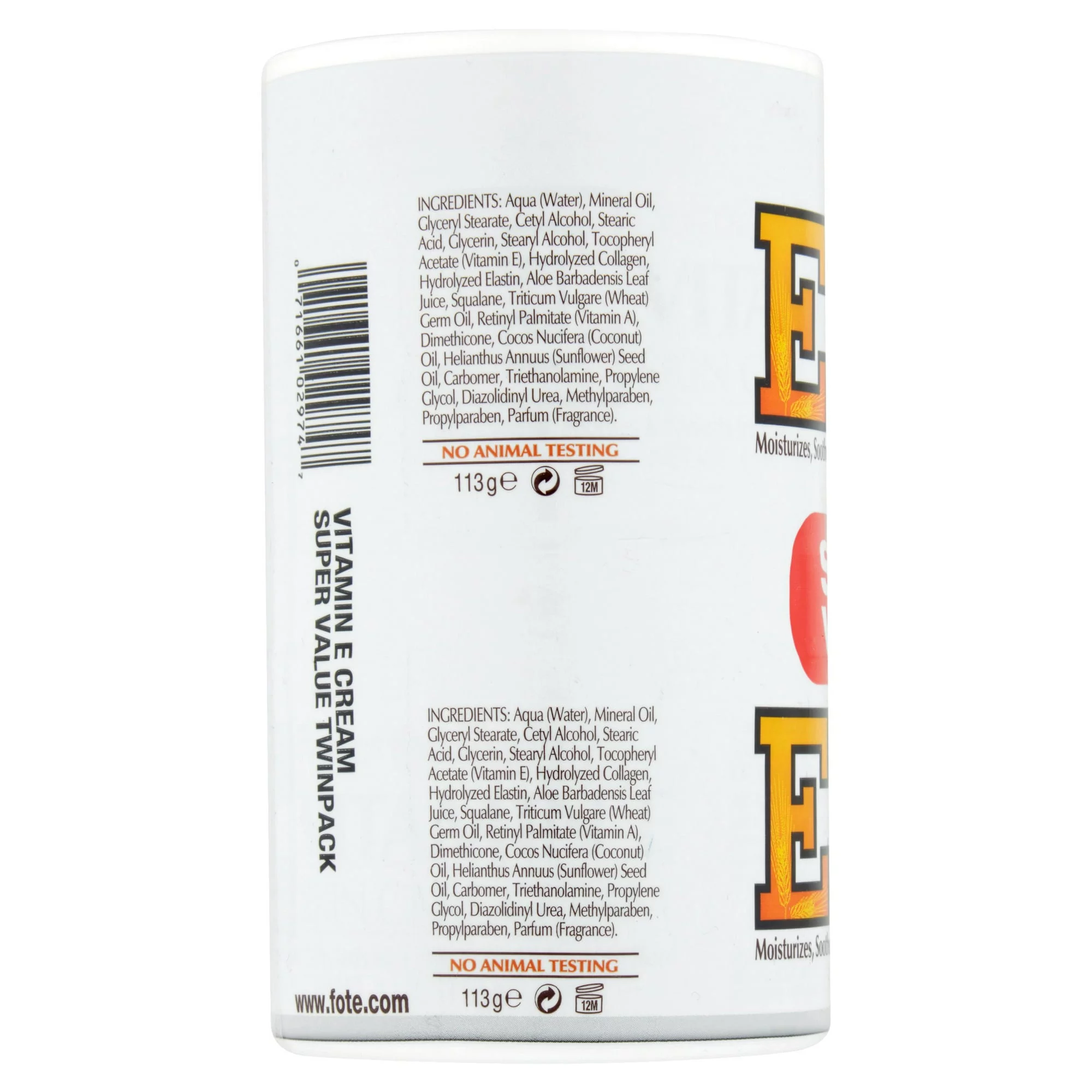 Fruit of The Earth Vitamin-E Skin Care Cream W/ Moisture Based, 4 oz, 6 Pack