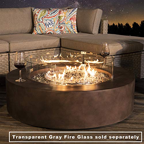 COSIEST 2-Piece Outdoor Propane Firepit Table Set w Tank Table, CSA Certified, 40.5-inch Fire Table (50,000 BTU) w 16 inches Tank Cover Side Table 20lb for Garden,Pool,Backyard