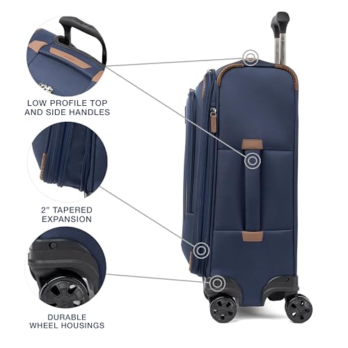 Travelpro Crew Classic Lightweight Softside Expandable Checked Luggage, 8 Wheel Spinner Suitcase, TSA Lock, Men and Women, Checked Large 29-Inch, Patriot Blue