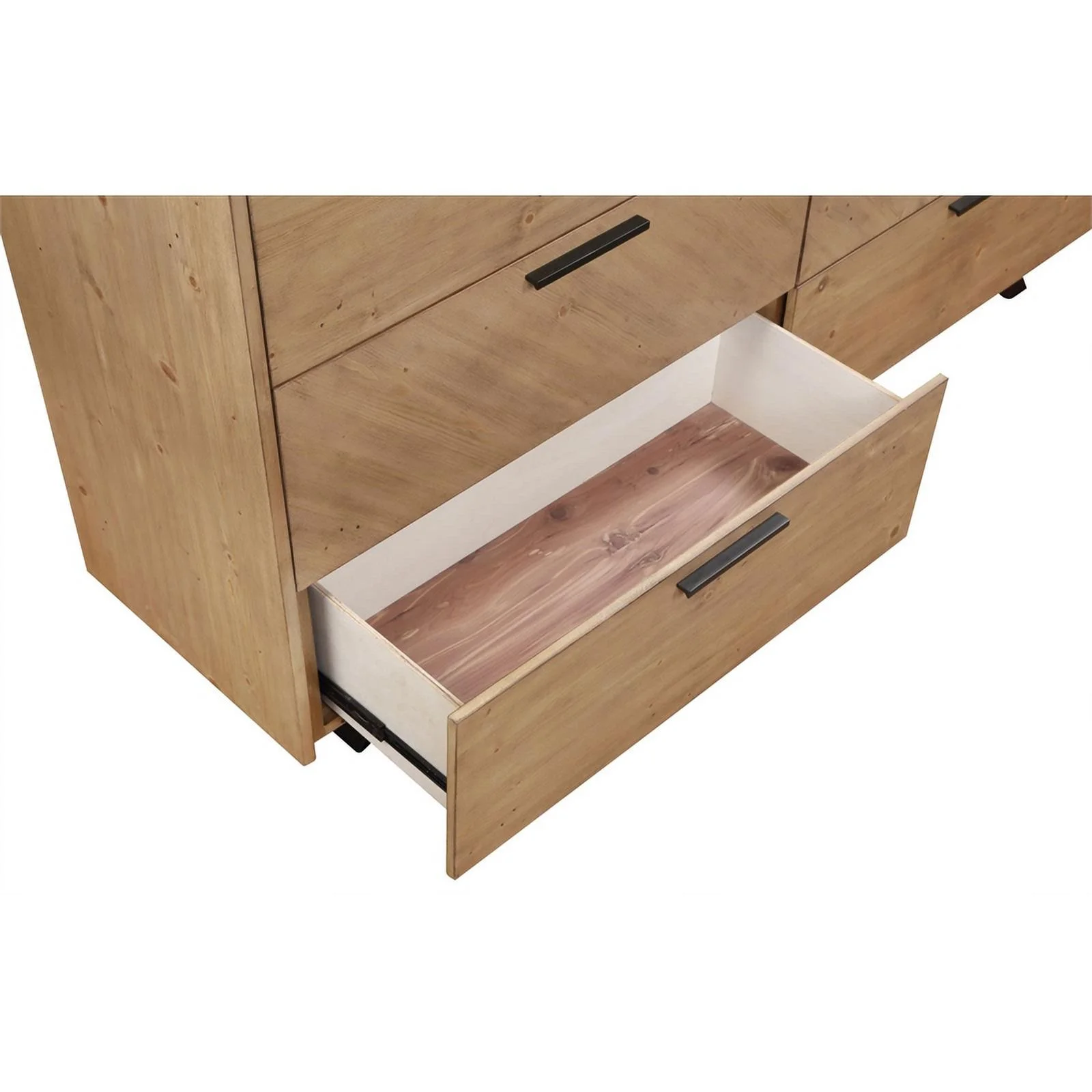 Pemberly Row 7-drawer Wood Rectangular Dresser in Light Honey Brown