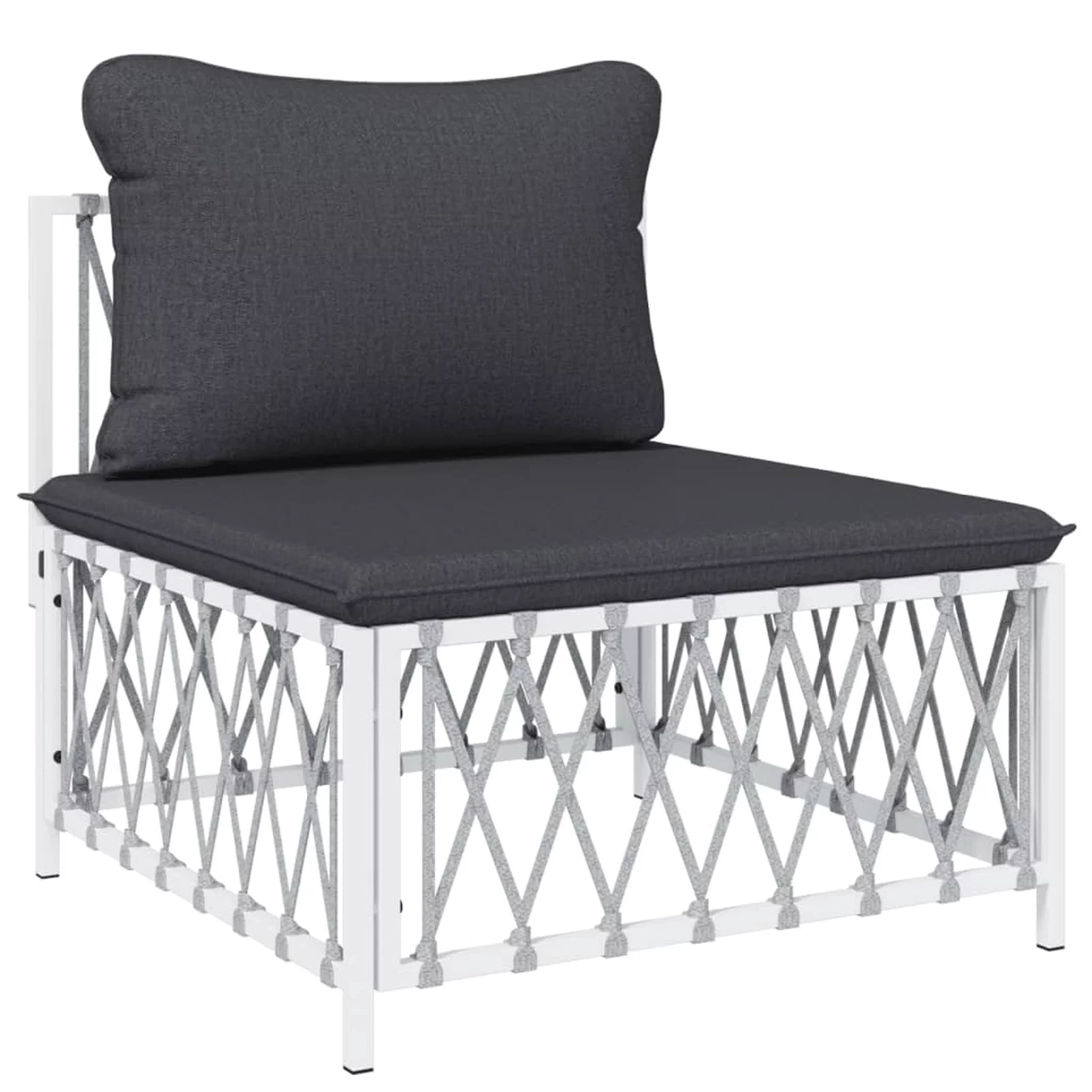 Suzicca 5 Piece Patio Set with Cushions White Steel
