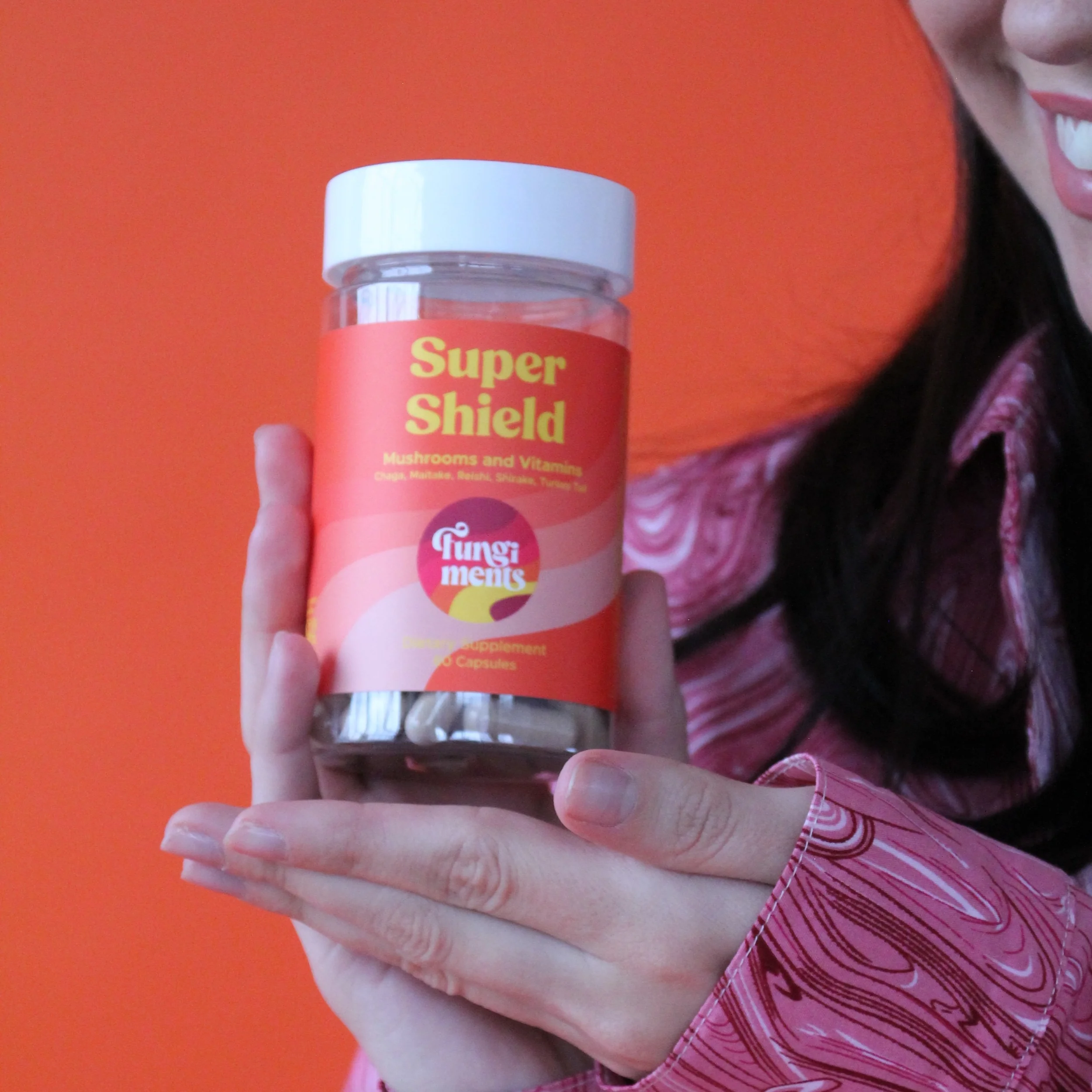 Fungiments Super Shield - Immune Boost, Mushroom Blend, Vitamin C, Zinc, Black Elderberry - 60 Ct