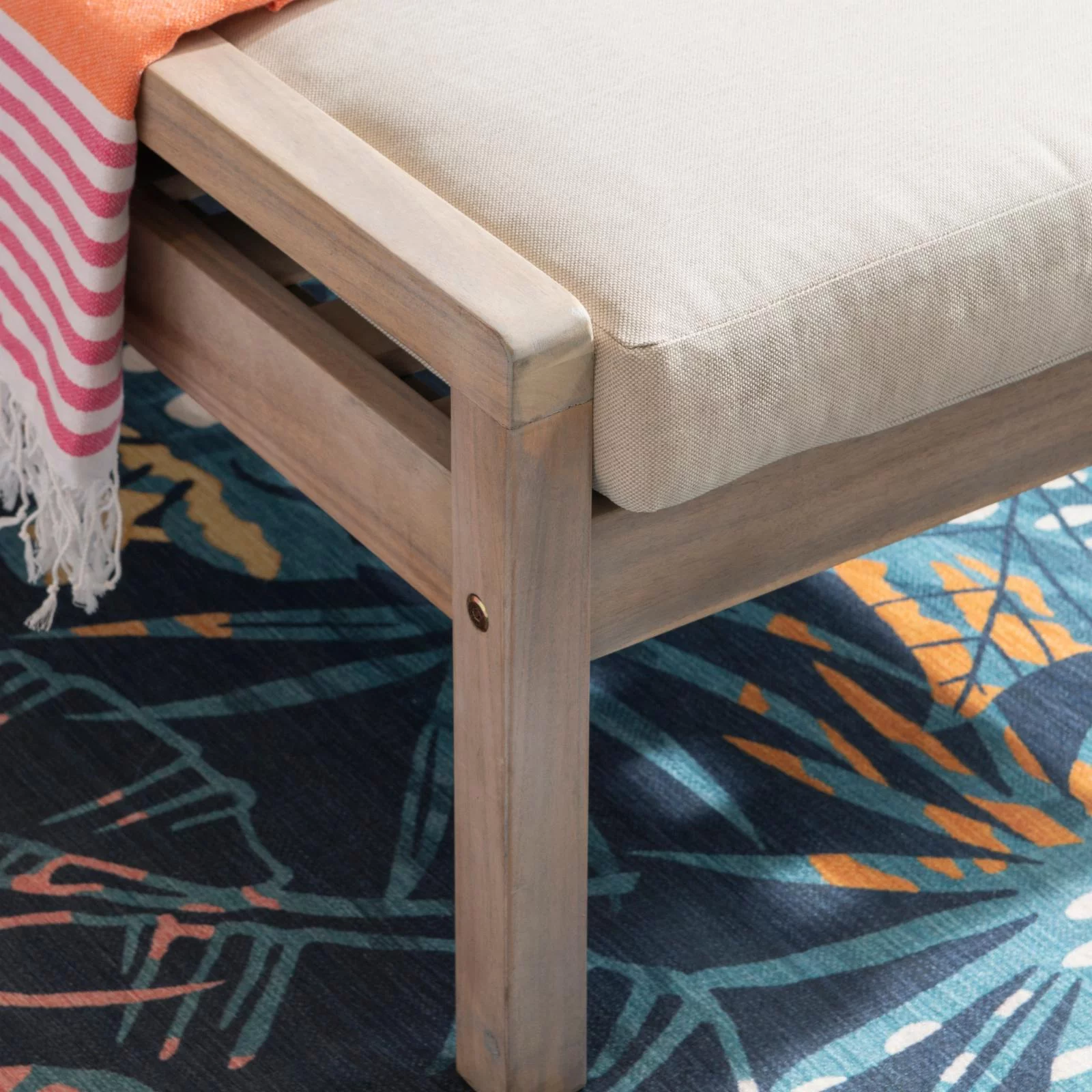 Teagon Bge Nat Single Chaise Lounger