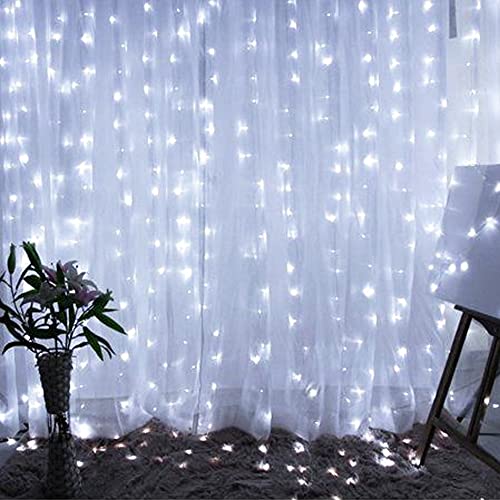 Dazzle Bright Window Curtain Fairy Lights, 300 LED RGB Color Changing Copper Fairy Lights with Remote, 4 Lighting Modes USB Powered Icicle Lights for Indoor Outdoor Wedding Party Xmas Decor