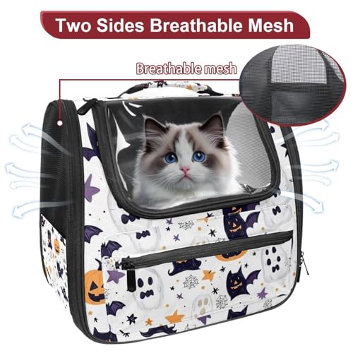 Halloween Pet Travel Carrier | Ventilated Comfortable Design with Safety Features | Ideal for Small to Medium Sized Pets Cats, Dogs etc