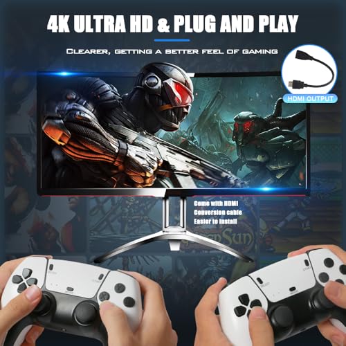 Wireless Retro Game Console, 20000+ games Retro Gaming Console, Retro Game Stick, Plug & Play Video TV Retro Game Stick, Built-in 64G, 9 Emulators, Premium Gaming Dual Controllers (M15-64G)