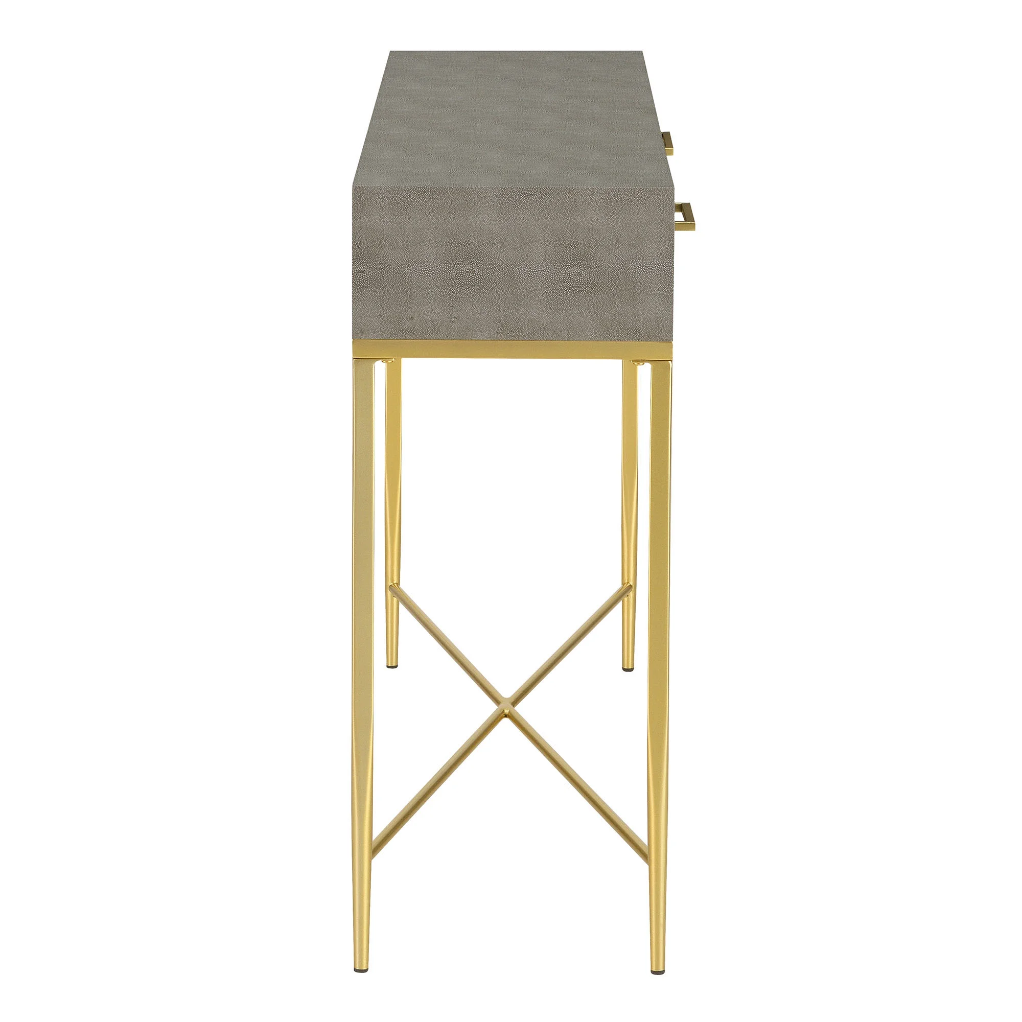 Convenience Concepts Ashley 2 Drawer Console Table, Gray/Gold
