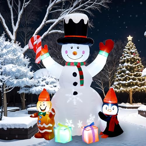 Christmas Decorations, Inflatable Snowman Christmas Yard Decoration - 6ft Built in Colorful Rotating LED Lights Blow Up Outdoor Yard Decorations for Holiday/Party/Lawn/Garden, Ultimate Unicorn