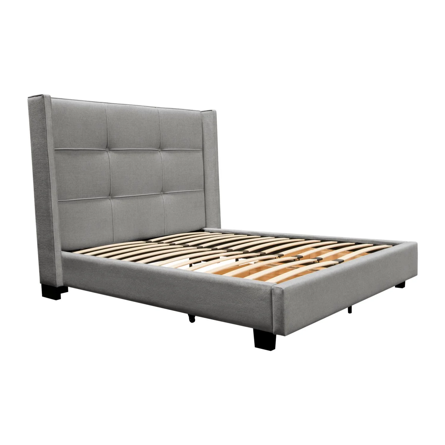 Diamond Sofa 59 in. Polyester Tufted Bed in Gray (Eastern King: 88 in. L x 86 in. W x 59 in. H)
