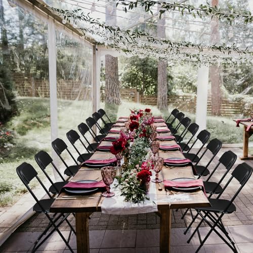 6pcs Folding Chair, Plastic Chairs with 330-Pound Capacity, Easy to Fold and Store Suitable for Indoor & Outdoor, Wedding, Party, Restaurant, Meeting Room, Patio and Garden, White