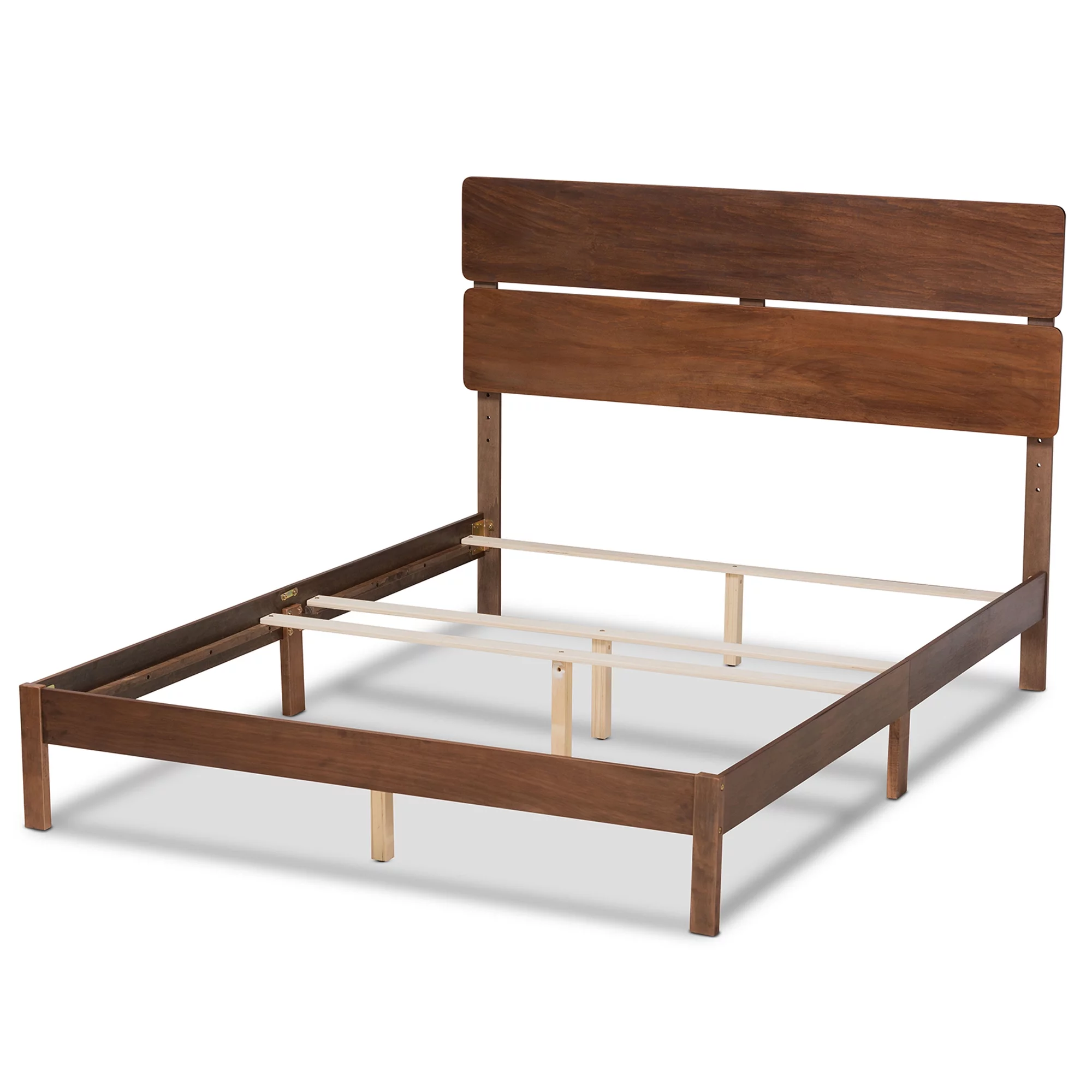 Baxton Studio Anthony Modern and Contemporary Walnut Brown Finished Wood Full Size Panel Bed