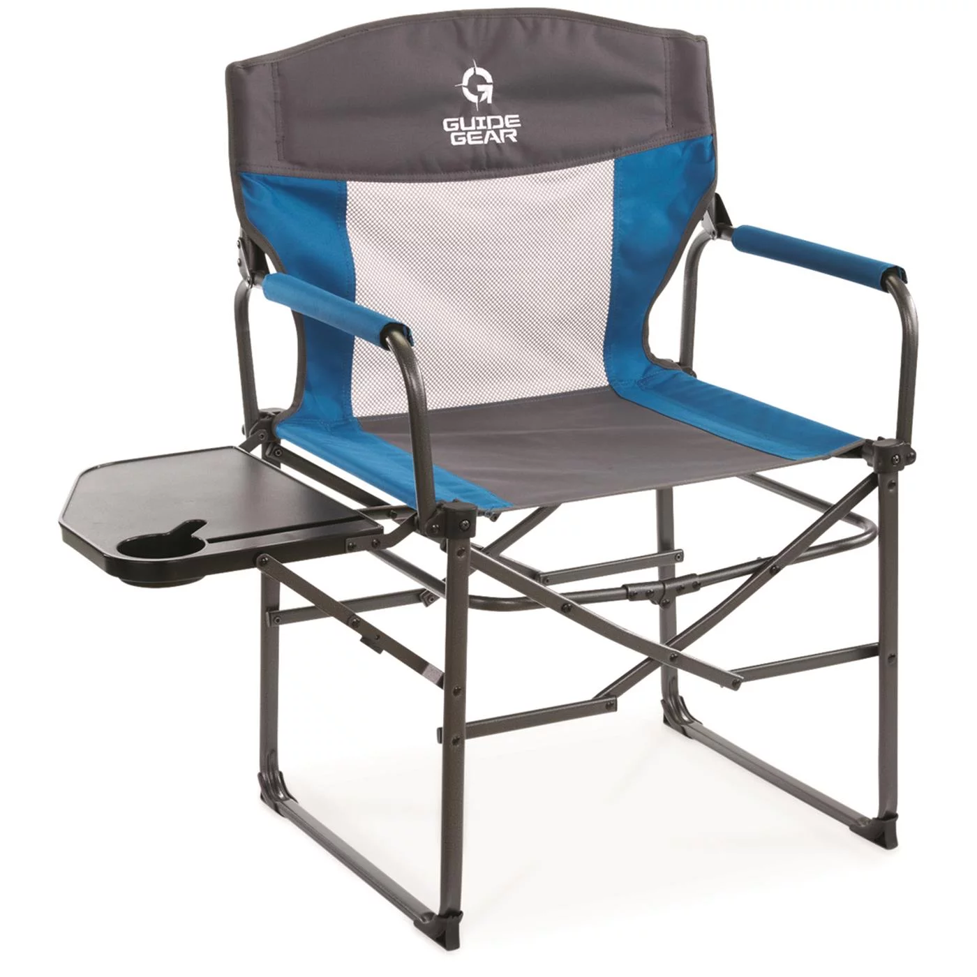 Guide Gear Easy Carry Director Camping Chair for Adults, Portable, Folding, Outdoor Camp Chairs for Men and Women, 300-lb. Capacity, Mesh Back, with Cup Holder